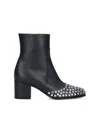 Alaïa Ankle Boots With Silver Rhinestone Detailing In Black