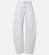 Alaïa Womens High-rise Wide-leg Denim-blend Jeans Bleu Givre In Blue
