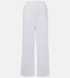 Alaïa Low-rise Cotton Terry Straight Pants In White