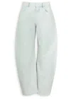 Alaïa Low Round Barrel-leg Jeans In Blue