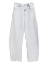 Alaïa Low Round Denim Jeans In Blue