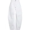 Alaïa Womens Blanc High-rise Wide-leg Denim Jeans In White