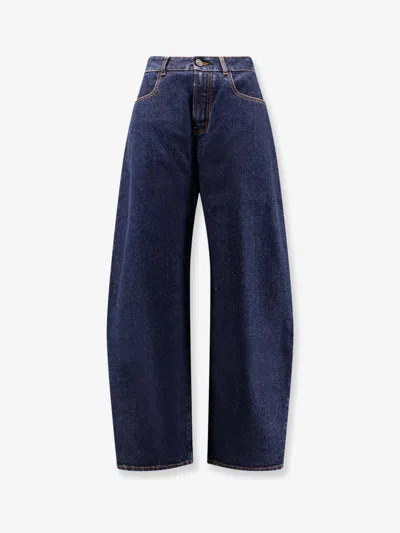 Alaïa Low Round Jeans In Blue