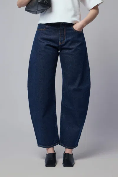 Alaïa Low Round Pants In Blue
