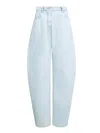 Alaïa Rounded Jeans In Ice Denim In Blue