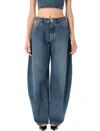 Alaïa Low Waist Round Jeans In Blue