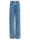Alaïa Twisted Low Waist Denim Pants In Blue