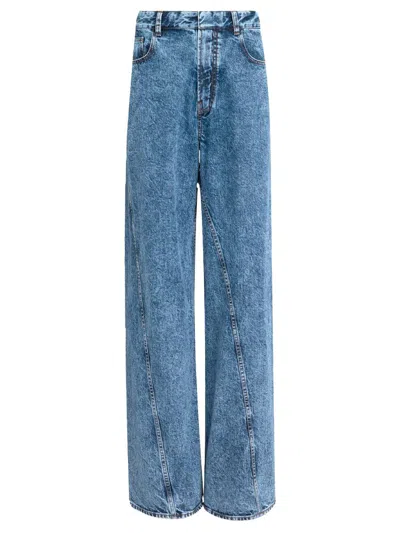 Alaïa Low Waist Twisted Pants Clothing In Blue