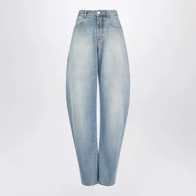 Alaïa Alaia Lowrise Curvedleg Raw Denim Jeans In Blue In Multi