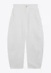 Alaïa Alaia Lowrise Rounded Jeans In White Denim In White