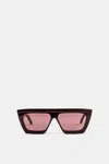 Alaïa Mask Rectangular Sunglasses In Burgundy
