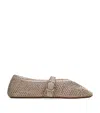 Alaïa Lurex Crochet Ballet Flats In Nude