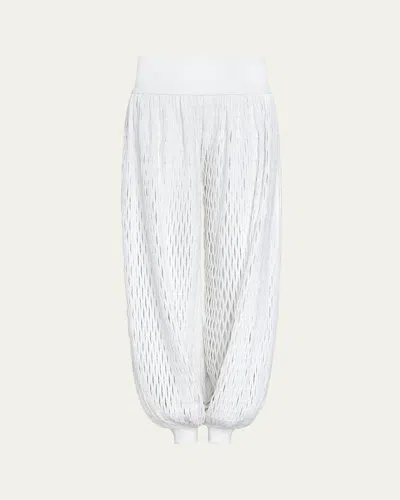 Alaïa Macrame Knit Balloon Pants In Blanc