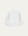 Alaïa Macrame Knit High-neck Sweater In Blanc