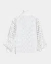 Alaïa Macrame Knit High-neck Sweater In Blanc
