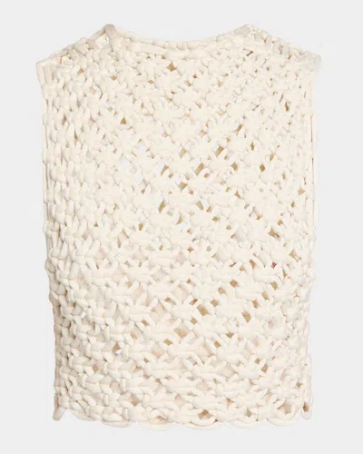 Alaïa Macrame Sleeveless Crop Top
