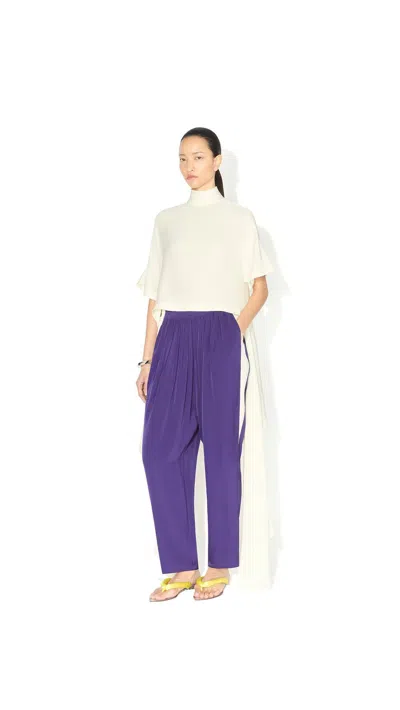 Alaïa Asymmetric Viscose Cady Blouse In White
