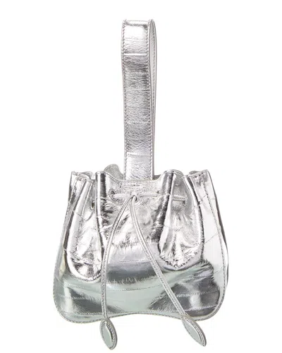 Alaïa Alaia Marie Leather Shoulder Bag In Silver