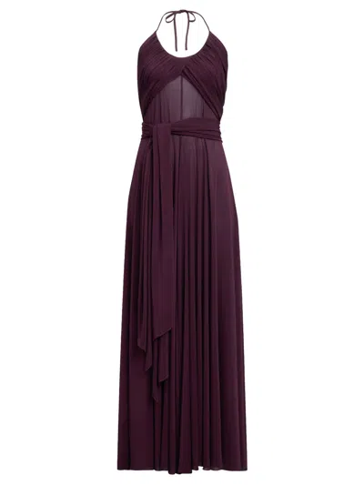 ALAÏA MAROON SLEEVELESS DRESS