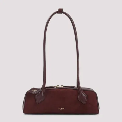 Alaïa Maroon Teckel Small Shoulder Bag In Burgundy