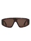 Alaïa Acetate Aviator Mask Sunglasses In Brown