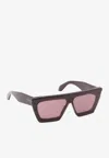 Alaïa Mask Rectangular Sunglasses In Brown