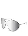 Alaïa Oversized Shield Frame Sunglasses In Silver
