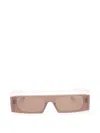 Alaïa Rectangular Shield Sunglasses In Brown