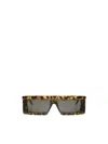 Alaïa Rectangular Mask Sunglasses Tortoiseshell Pattern Frame In Brown