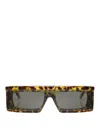Alaïa Rectangular Mask Sunglasses Tortoiseshell Pattern Frame In Green