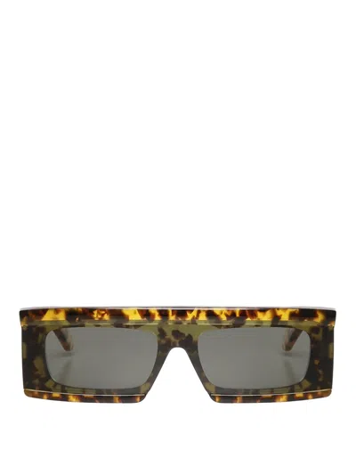 Alaïa Mask Sunglasses With Logo In Green