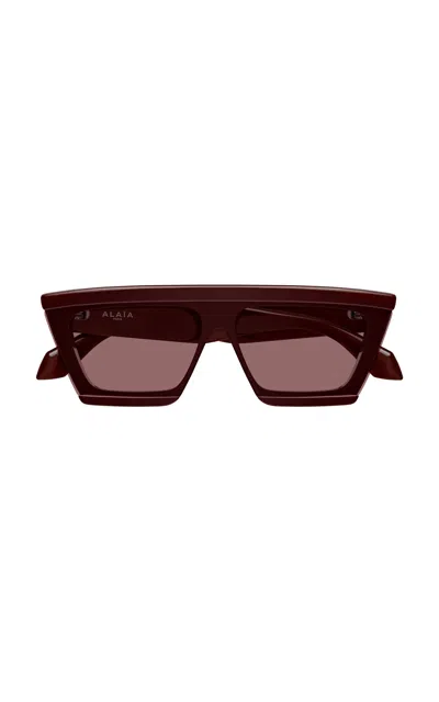 Alaïa Mask-frame Acetate Sunglasses In Red