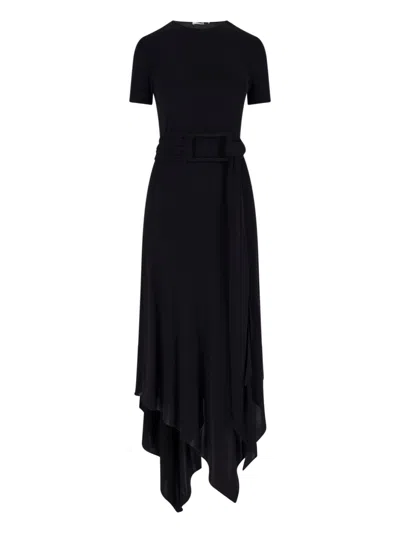 Alaïa Maxi Belt Dress In Black