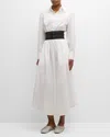 Alaïa Womens Spiral-belt Pleated Cotton-poplin Mini Dress Blanc In Blanc