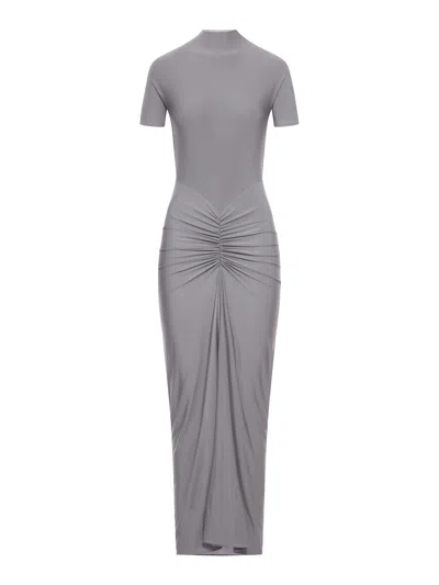 Alaïa Maxi Dress In Soft Jersey In Gray