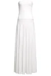Alaïa Strapless Linen Maxi Dress In White