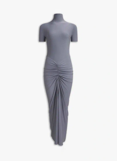 Alaïa Alaia Maxi Dress With Grey Draped Skirt