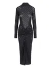 Alaïa Womens Foret Studded Draped Woven-blend Maxi Dress In Black  