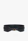 Alaïa Maxi Leather Belt In Black