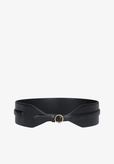 Alaïa Maxi Leather Belt In Black