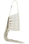 Alaïa Babel Medium Fringe Cutout Bucket Bag In Ivory