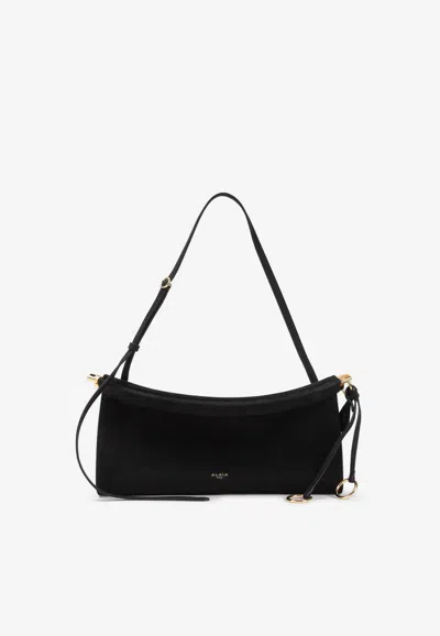Alaïa Medium East West Logo Shoulder Bag In Black