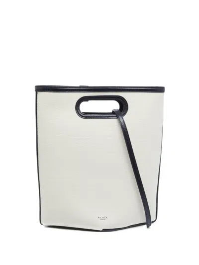 Pre-owned Alaïa Medium Folded Canvas Tote Bag In Neutrals