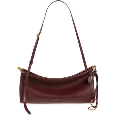 Alaïa Medium Le Click East/west Leather Shoulder Bag In Burgundy