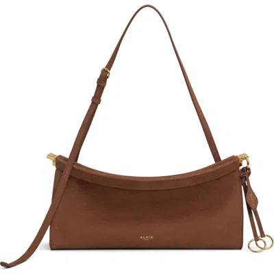 ALAÏA ALAÏA MEDIUM LE CLICK EAST/WEST NUBUCK SHOULDER BAG