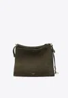 Alaïa Alaia Le Click Medium Square Khaki Nubuck Bag Women In Green