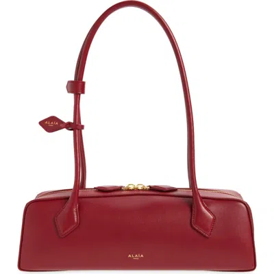 Alaïa Le Teckel Medium Leather Clutch In Burgundy