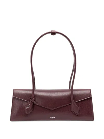 Alaïa Alaia Le Teckel Medium Flap Bag In Glossy Leather In Purple
