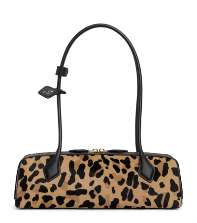 Alaïa Medium Leather Leopard Print Teckel Shoulder Bag