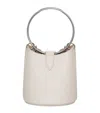 Alaïa Ring Medium Ivory Leather Bucket Bag In Ivory